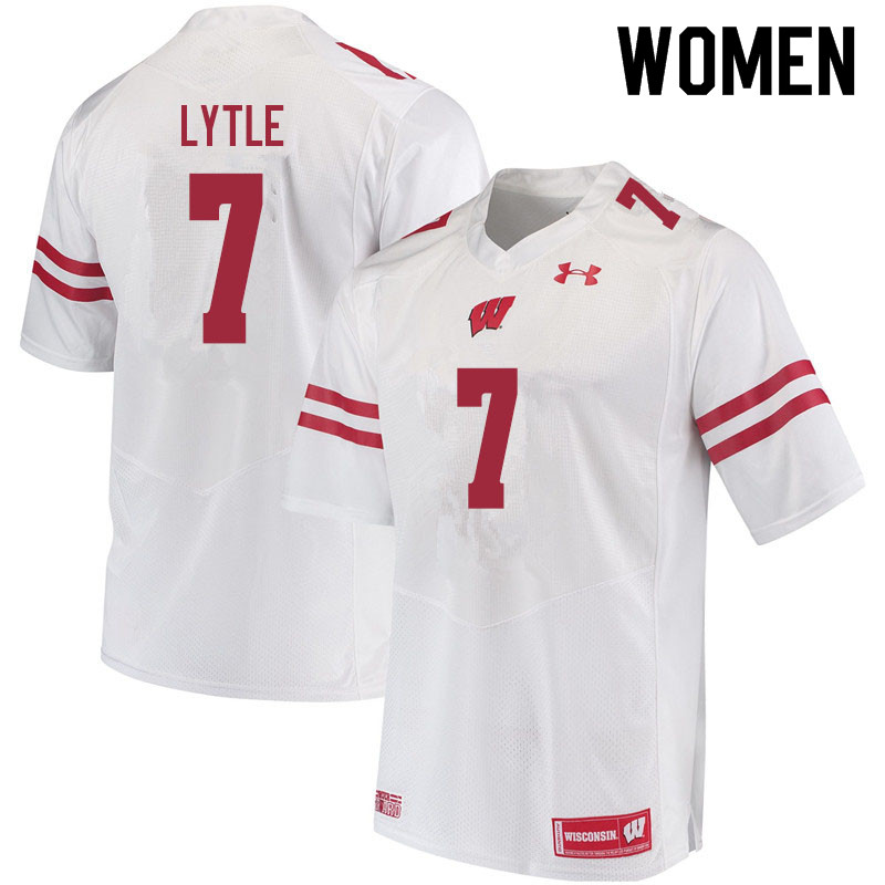 Women #7 Spencer Lytle Wisconsin Badgers College Football Jerseys Sale-White - Click Image to Close
